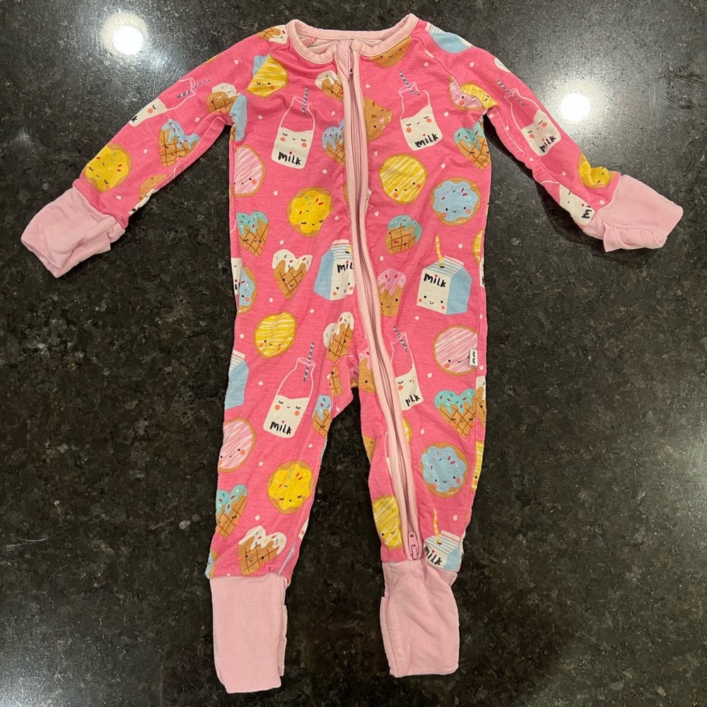 Little Sleepies Pink Cookies & Milk Zippy